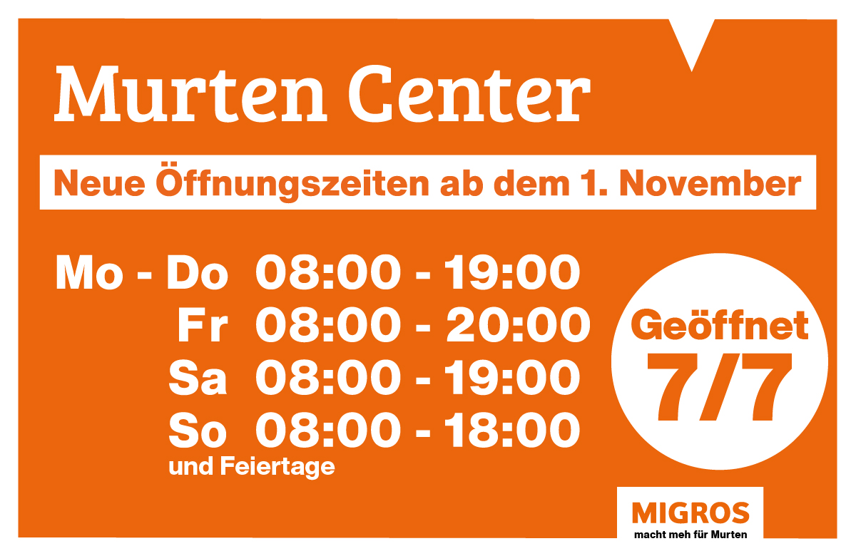 Öffnungszeiten ab dem 1. November 2025